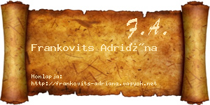 Frankovits Adriána névjegykártya